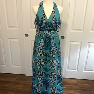 INC long summer dress size Large, 100% polyester.
